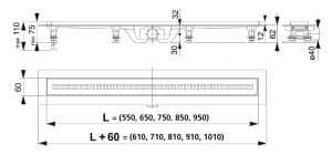 תעלת ניקוז נמוכה APZ9 - חורים בעיצוב ישר