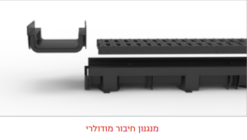 תעלת ניקוז נמוכה 60 מ”מ עם מסגרת פלסטיק וכיסוי פלסטיק