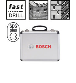 סט 9 מקדחי 2 + SDS איזמלים בוש במזוודת מתכת BOSCH
