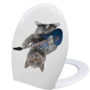 מושב אסלה הידראולי שליפה מהירה מודפס חתול