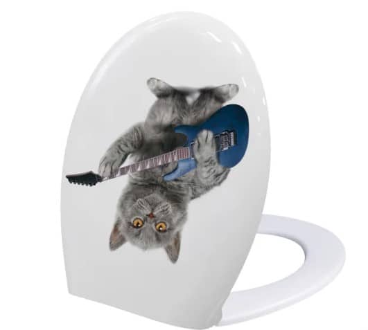 מושב אסלה הידראולי שליפה מהירה מודפס חתול