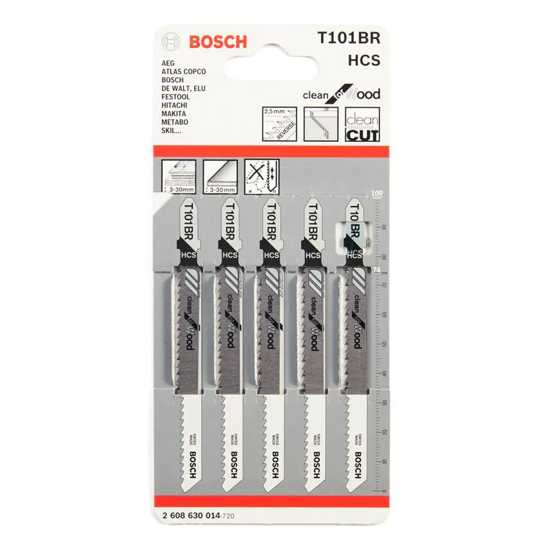 סט 5 להבי מסור אנכי לעץ בוש Bosch T101BR