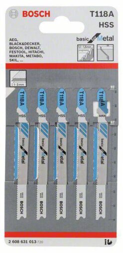 סט 5 להבי מסור אנכי למתכת בוש Bosch T118A