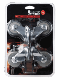 סט 4 גלגלים גומי עם פלטה + מעצור 50 מ”מ “2