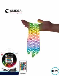 קיט סרט לדים 220V צבעוני RGB + שלט 10 מטר IP20