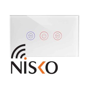 מתג דו קטבי חכם זכוכית לבן/שחור 3 מודול NISKO SMART