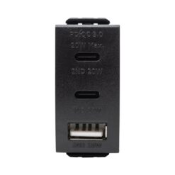 מטען USB אוניברסלי סופר מהיר 3 יציאות USB 2C + A PD 20W שחור | NISKO