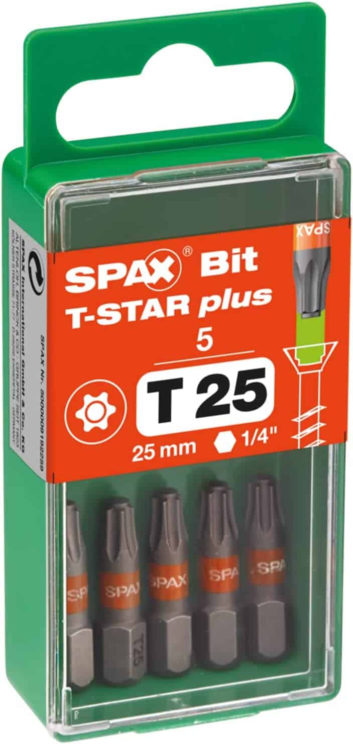 ביט טורקס פלוס T25 קצר 5 יחידות SPAX