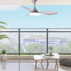 מאוורר תקרה “CCT 36W IP44 PLEASURE 52 לבן עם שלט