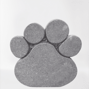 אבן מדרך בזלת מעוצבת כף רגל כלב