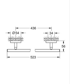 גרואה מתלה מגבות בודד 52 ס”מ כרום ניקל GROHE BauCosmopolitan