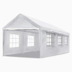 אוהל לבן עם דפנות עם חלונות