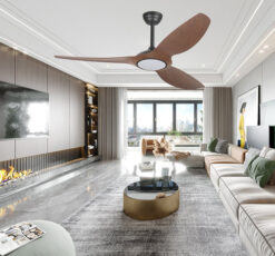 ניסקו מאוורר תקרה חכם PARIS 60″ SMART – שחור/אגוז