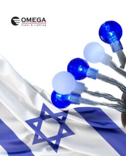 שרשרת לדים כחול/לבן USB באורך 10 מטר+ 2 מטר מאריך