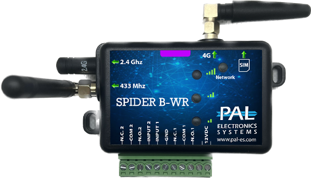 בקר סלולרי חכם לפתיחת שערים דו ממסרי תומך בשלטים PALGATE SPIDER B-WR