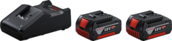 סט 2 סוללות 4Ah 18V אמפר + מטען GAL 18V-40