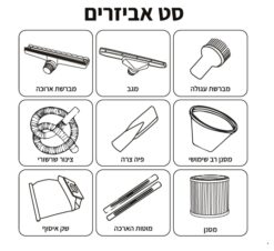 שואב אבק 80 ליטר יבש/רטוב 3 מנועים TARGET T11812 3600W