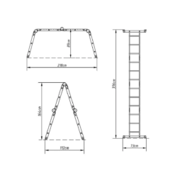 סולם מפרקים 3X4 שלבים