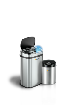סט פחי אשפה נירוסטה אלקטרוניים 50L + 12L