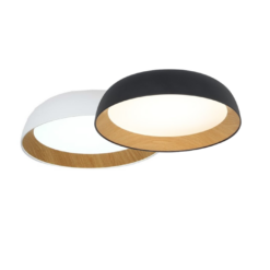 צמוד תקרה בצבעים לבן/שחור+עץ NISKO | OREN 45W 45CM 3CCT