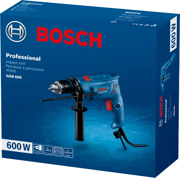 מקדחה רוטטת מקצועית בוש BOSCH GSB 600
