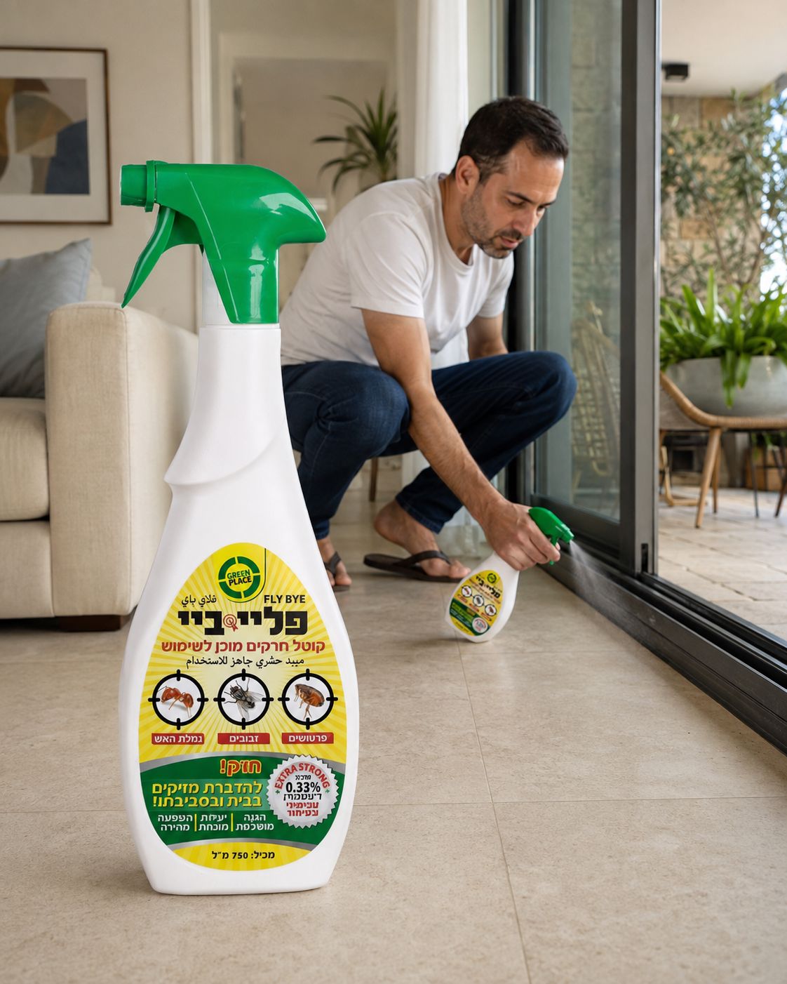 GREEN PLACE תרסיס פליי ביי קוטל פרעושים זבובים ונמלת האש – תמונה 4